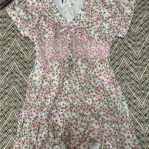 Alice + Olivia Pink and Green Floral Dress